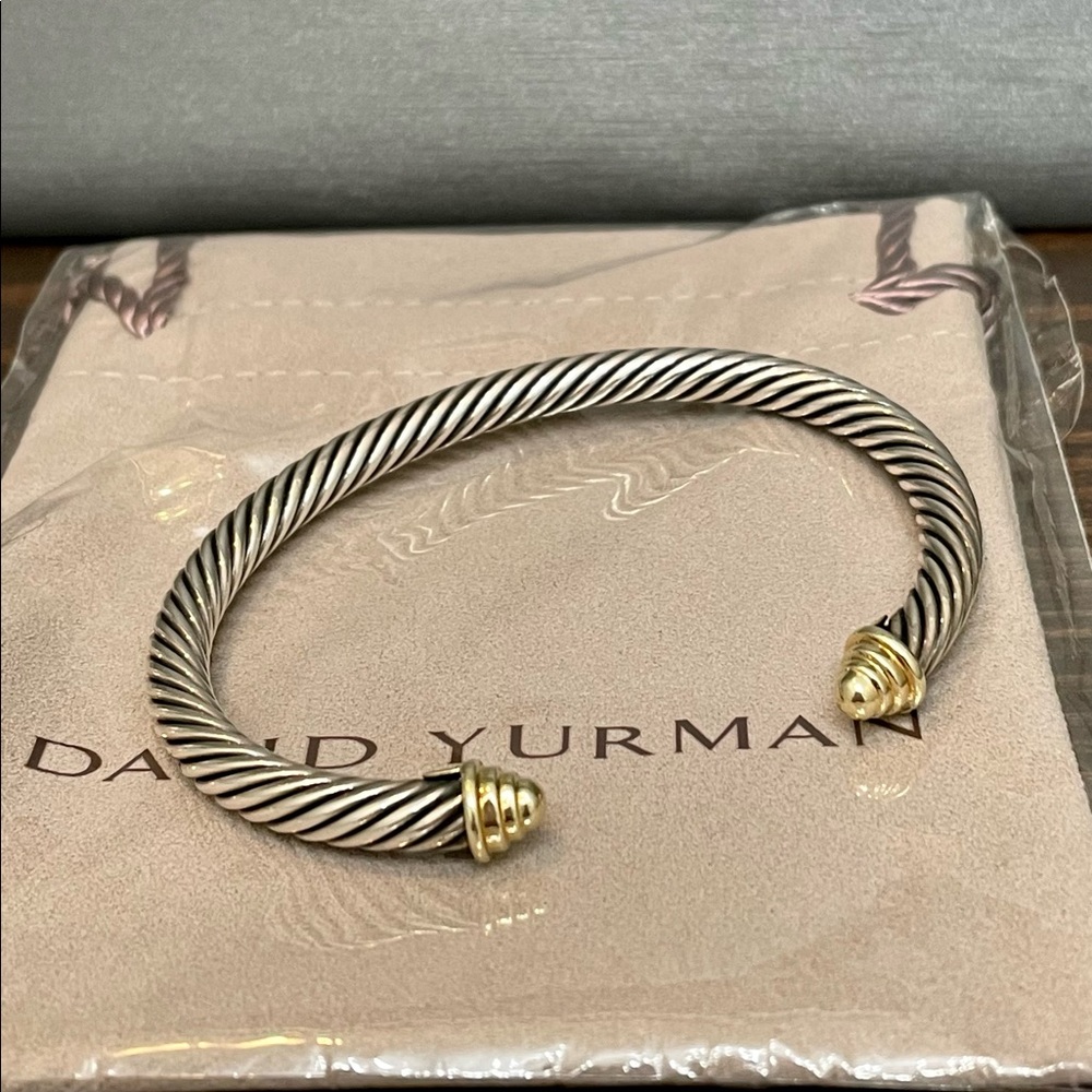 David Yurman 14k Yellow Gold & Sterling Silver Classic Cable Bracelet